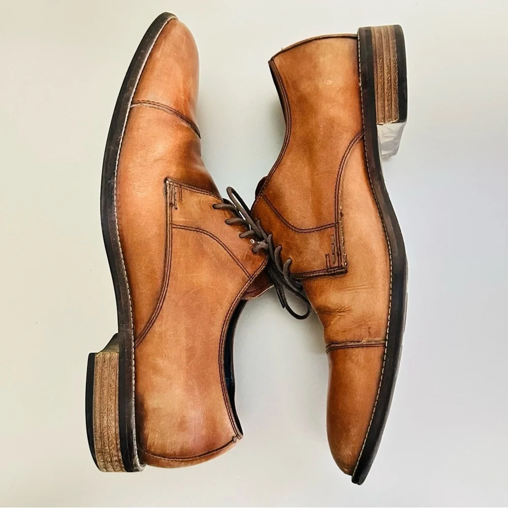 Cole Haan Men’s Grand.OS Cap Toe Oxford Dress Shoes Tan Leather Size 10M